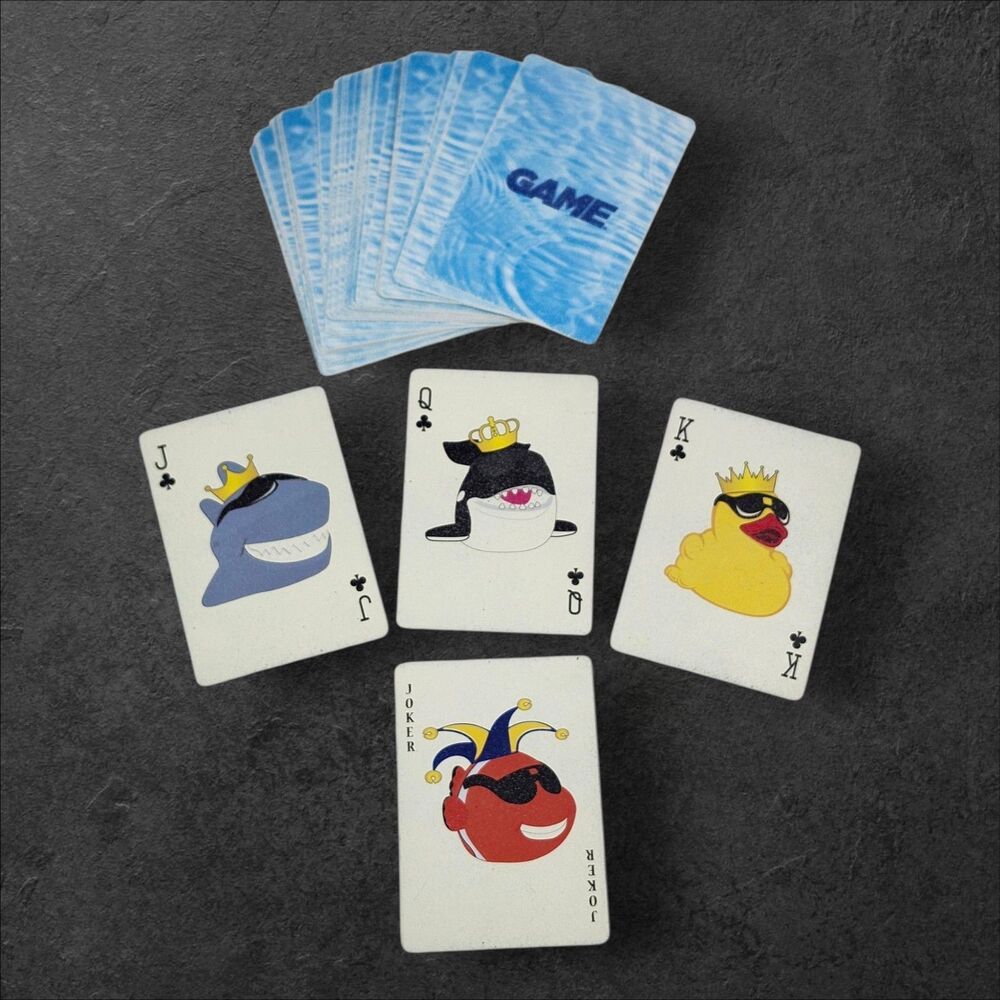 Vintage GAME Derby Duck Playing Cards Shark Orca Clownfish Jokers Fish Water